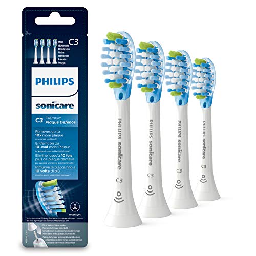 Philips Sonicare HX9044/17, Testine C3 Premium Plaque Defence, 4 Testine per spazzolino elettrico con tecnologia RFID