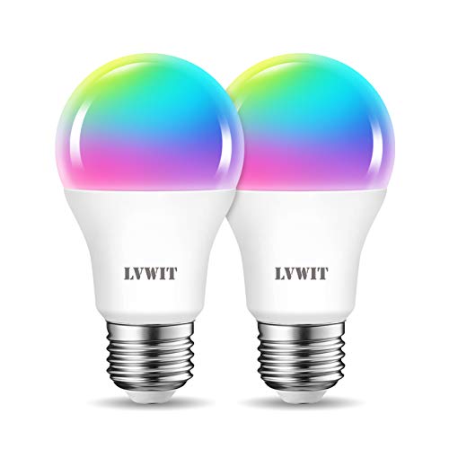 LVWIT Lampadina LED Smart Wifi Con Attacco E27, 8.5W Equivalenti a 60W, 806Lm, Compatibile con Alexa, Echo and Google Assistant, Intelligente Dimmerabile, Controllo a Distanza da App
