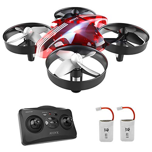 Mini Drone per Bambini e Principianti AT-66 RC Quadcopter Droni Elicottero Giocattolo ,3D Flip modalità Headless 2 Due Batterie （Rosso）