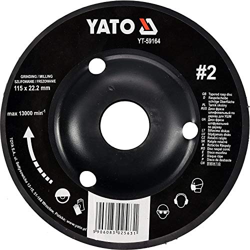 Yato - Disco abrasivo professionale per smerigliatrice angolare, 115 mm, 125 mm, per legno flessibile, 125 mm