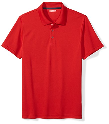 Amazon Essentials Slim-Fit Quick-Dry Golf Polo Shirt, Rosso (Red), Medium (Taglia Produttore:):)