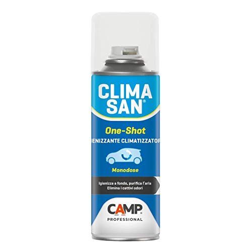 Camp CLIMASAN ONE-SHOT, Igienizzante climatizzatori d'auto, Monodose, Igienizza a fondo impianto e abitacolo