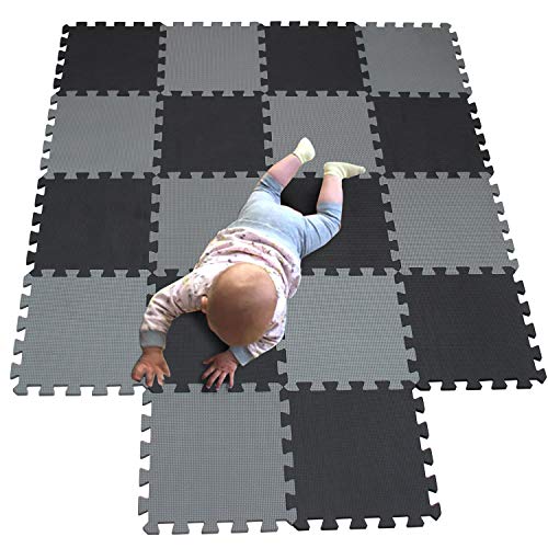 MQIAOHAM baby bambini bambino foam giochi gioco incastro mat per pezzi play puzzle schiuma tappetino tappeto Nero Grey 104112