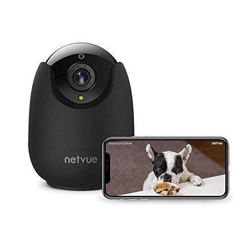 Telecamera wi-fi Interno, Netvue FHD 1080P Videocamera Sorveglianza Compatibile Alexa, Visione Notturna, Audio Bidirezionale, Rilevamento di Umano Movimento, PTZ Webcam Wifi Senza Fili Per Bambino