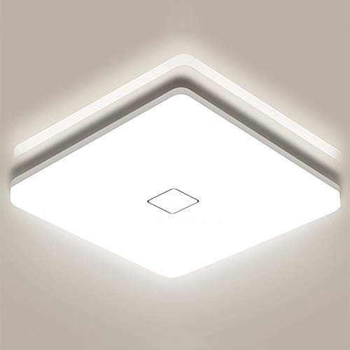 Airand Plafoniera Led 18W, Plafoniera Led Soffitto 4000K Bianco Naturale Quadrato Lampada Led Soffitto IP44 Impermeabile Plafoniere LED per Bagno Cucina Camera da Letto Balcone Corridoio Ufficio ecc