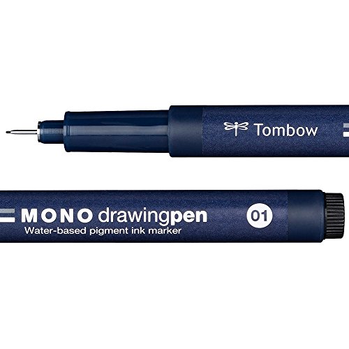 Tombow WS-EFL01 - Penna fineliner Mono, tratto 01, colore: Nero
