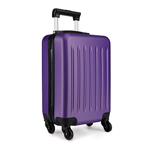 Kono Trolley Rigido Cabin Size Leggero Valigia con 4 Ruote in ABS Resistente (M,Porpora)