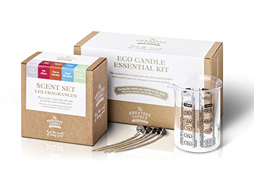 The Greatest Candle In The World DIY Essencial Kit di Candele, Cera vegetale, Bianco, 24 x 14 x 15 cm