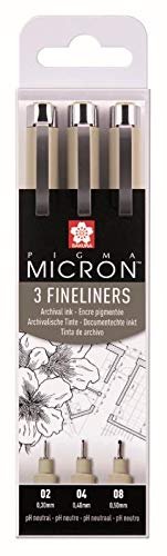 Sakura POXSDK3 Penna fineliner Pigma Micron, confezione da 3, nero
