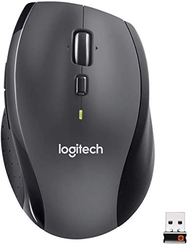 Logitech M705 Marathon Mouse Wireless, 2.4 GHz Con Mini Ricevitore USB Unifying, Rilevamento ‎Laser 1000 DPI, 7 Pulsanti, Pulsanti Per Pollice, Batteria Lunga Durata Fino a 3 Anni, PC/Mac/Laptop, Nero