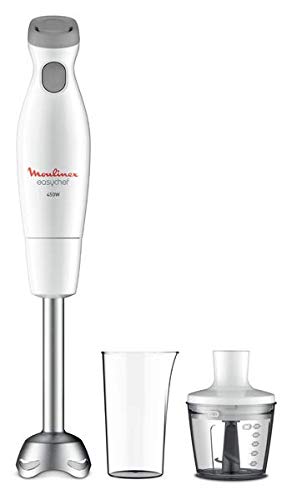 Moulinex DD4521 Easychef, Mixer ad Immersione 2in1, con Bicchiere da 800 ml e Accessorio Tritatutto da 500 ml, 2 Impostazioni di Velocità, Facile da Pulire, Potenza 450 W