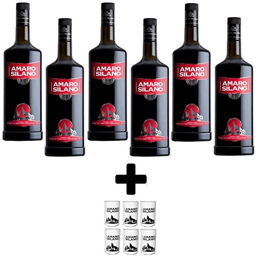 BOSCO LIQUORI AMARO SILANO 1 LT 6 BOTTIGLIE CON 6 BICCHIERI ORIGINALI