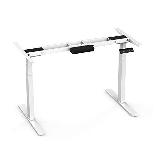 AIMEZO Electric Stand Up Desk Frame w/Dual Motor Altezza Regolabile in Piedi Scrivania Home Office Workstation (Bianco)