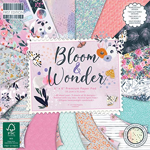 First Edition FEPAD226 6x6 Paper Pad - Bloom and Wonder, Multicolour