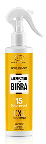 BEER TRIGGER SPRAY spf 15 XXL, attivatore di abbronzatura spray con protezione 15 alla Birra viso e corpo, idratazione intensa, 150ml LR Wonder Company