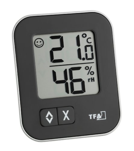 TFA 30.5026.01 Moxx Digital Thermo-Hygrometer-Black, Nero, 1 Confezione
