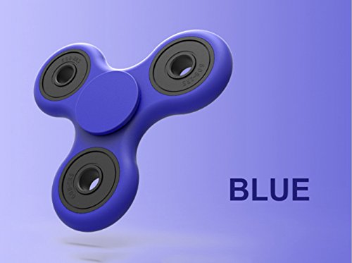 Spinner Fidget blu a 3 lati con anelli neri -