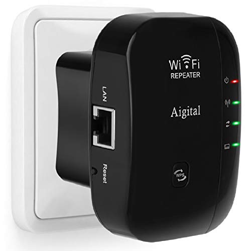 Aigital Ripetitore Wi-Fi di Fascia Media, 300Mbps Amplificatori di Segnale Portatile per casa WiFi Extender e Access Point con 2 antenne Integrate, LAN Port,Compatibile con Modem Fibra e ADSL
