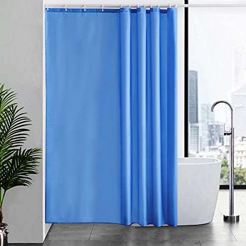 Furlinic Tende Doccia Anti-Muffa Tessuto in Poliestere, Grande Tende Doccia Impermeabile &Lavabile,Tenda Vasca da Bagno con 12 Ganci Tenda Doccia Blu-180x210cm.