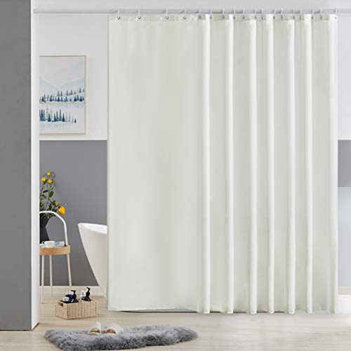 Furlinic Tenda Doccia Antimuffa Tessuto Poliestere Grande Tende Doccia Impermeabile Lavabile Beige Tenda Vasca da Bagno con 18 Ganci 275x180cm.