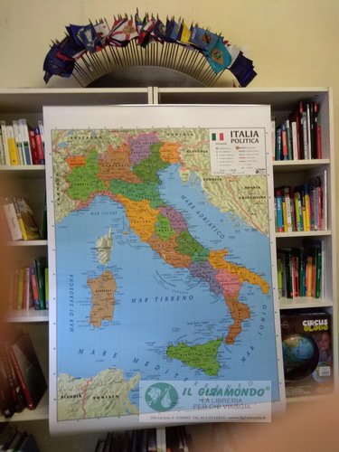 librolandia cartina italia fisica politica 100x140
