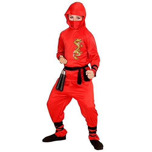 Widmann 01338 - Costume Red Dragon Ninja, 158 cm