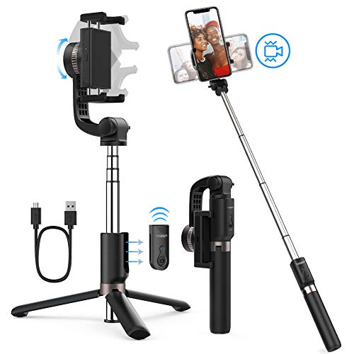 Yoozon Bastone Selfie Stick Bluetooth,3 in 1 Selfie Stick Treppiede con Telecomando Bluetooth,360 Gradi Stick Selfie con Monopiede Estensibile,Adatto per iPhone, Samsung, Huawei,ECC