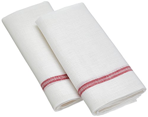 CALITEX Asciugamani Vetro Set di Biancheria casa 100% Lino Bianco 77 x 57 cm