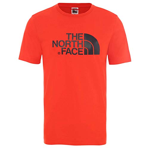 The North Face M S/S Easy T-Shirt, Uomo, Fiery Red/TNF Black, L