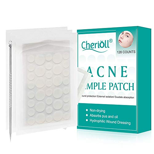 Patch per l'acne, Pimple Patch, Spot Copertura & soluzione di trattamento Acne cistica & Pimple Scars, Batteri impermeabile (128count)
