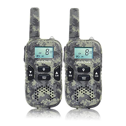 SOCOTRAN Walkie Talkie per Bambini, 8 Canali Ricetrasmittenti Portatile per Comunicazioni Radio 3KM a Lunga Distanza PMR446 Walky Talky con VOX, Scansione Automatica e LED Torcia