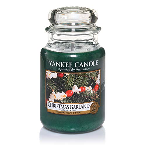 Yankee Candle 1316480E Christmas Garland Candele in giara Grande, Verde, 10x9.8x17.7 cm, fragranze naturali