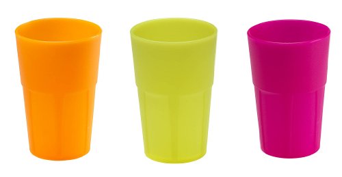 Mojito Design Cocktail Bicchieri Misti, Plastica, Multicolore Fluo, 6 Pezzi