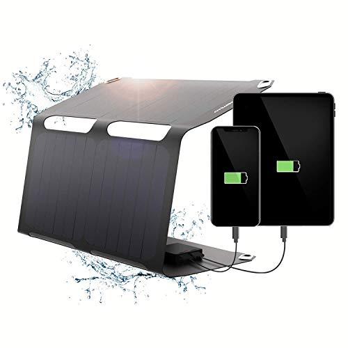 SUNNYBAG SUNBOOSTER | Modulo Solare Pieghevole da 21 Watt di Potenza | Ricarica Ecologica con energia Solare | Impermeabile e Leggero | 2 uscite USB | Dimensioni 49 x 31 x 0,2 cm