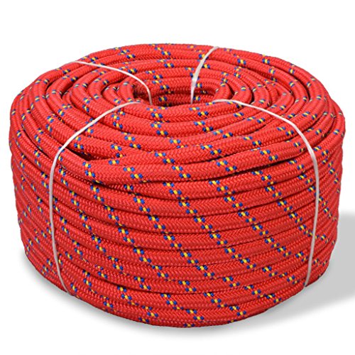 vidaXL Corda Nautica in Polipropilene 10 mm 50 m Rosso Cima Cordame Fune Cavo