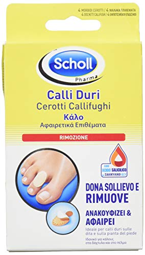 Scholl Cerotti Callifughi per Calli Duri, 4 Cerotti e 4 Dischetti