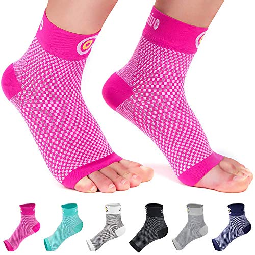 CAMBIVO 2 Paia Supporto Caviglia, Tutore Caviglia Sportiva, Calze Fascite Plantare per Uomo e Donna, Calze a Compressione per Sport, Running