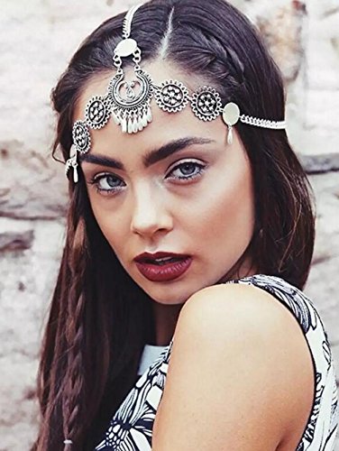 Handmadejewelrylady, catenina da donna per testa, in metallo e strass, fascia da testa, fascia per capelli