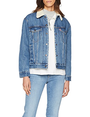Levi's Ex-BF Sherpa Trucker Giacca in Jeans, Blu (Addicted To Love 0005), XX-Small Donna