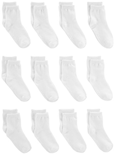 Simple Joys by Carter's 12-Pack Sock Crew Calze, Bianco, 2T/3T, Pacco