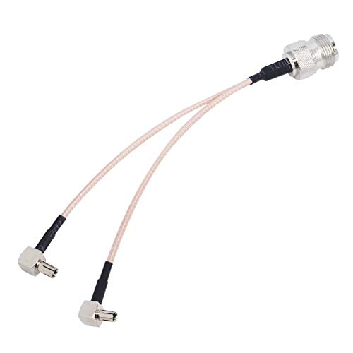 YILIANDUO Adattatore N Femmina a 2 x TS9 Maschio 90 Gradi Splitter Cavo Y Tipo RG316 Jumper Pigtail 15cm Cavo per HUAWEI ZTE 3G 4G Modem Antenna