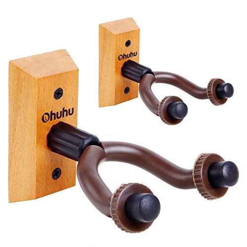 Ohuhu Supporto Gancio per Chitarra, Supporto a parete per chitarra 2 pezzi, gancio da muro per appendere la chitarra Supporto per basso elettrico chitarra acustica Ukulele