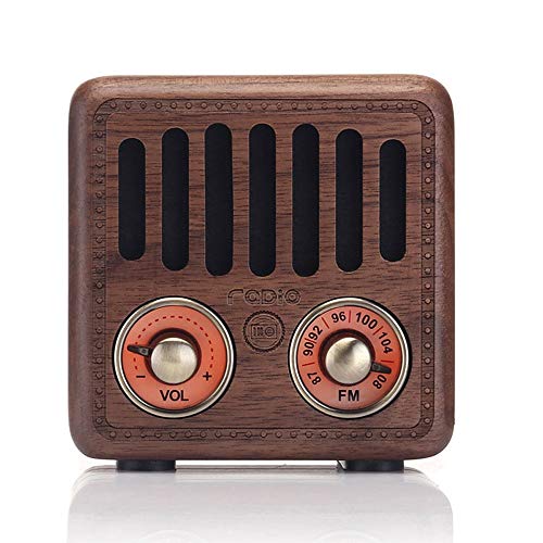 Radio Vintage Portatile Bluetooth Altoparlante - Ricevitore FM Retrò Mini Nostalgia Radios da Tavolo, Ricaricabile, Scheda TF, AUX, Lettore MP3, Idea per Amante Musica/Collezionista di Radio