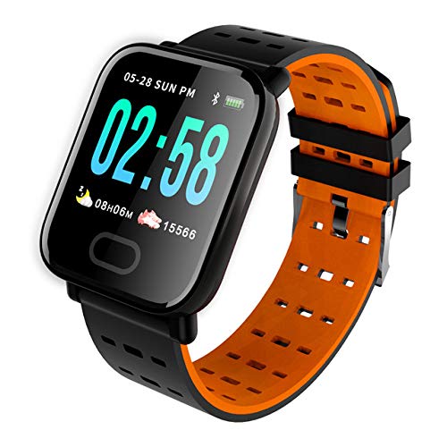 Sxgyubt Smart Watch A6 cardiofrequenzimetro, pressione sanguigna, impermeabile One Arancione