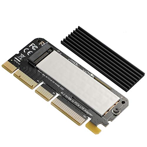 BEYIMEI NVME PCIE Adapter,M.2 NVME SSD a PCI Express Adapter con Dissipatore di Calore,Supporto PCI-E x4 x8 x16 Slot,Adatta Fattore di Forma M.2 M-Key SSD 2230 2242 2260 2280