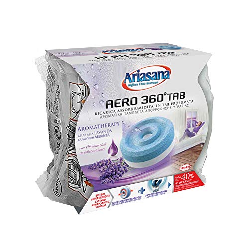 Ariasana Aero 360° Ricarica TAB Lavanda per dispositivo Aero 360° kit, assorbi umidità in Tab profumata rilassante, elimina i cattivi odori, aromaterapia, 1 TAB x 450g