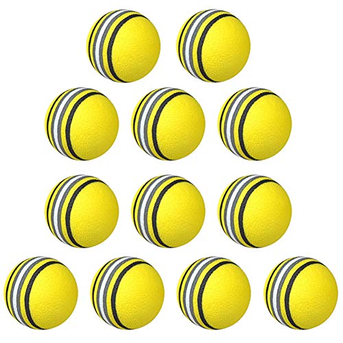 BESLIME Palline da Golf in Schium, Palline Morbide 12pz Spugna Golf di Formazione Pratica Palla Golf Palla per Allenamento - Giallo