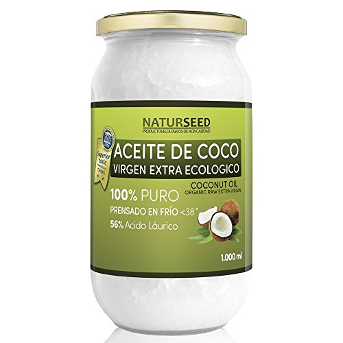 Naturseed , Olio Di Cocco Extra Vergine da 1000 ml , Cibo biologico, GRATIS Ebook . Estrazione a freddo