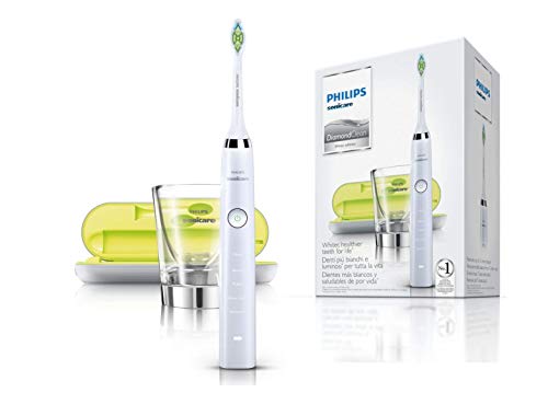 Philips Sonicare HX9332/04 DiamondClean Spazzolino Elettrico con Tecnologia Sonica, 5 Modalità di Pulizia, Bianco