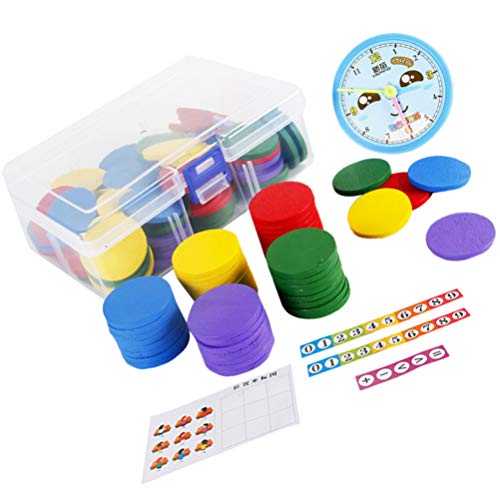 NUOBESTY Conteggio Smistamento Set di Giocattoli Contatori Conteggio di Patatine Giocattolo Educativo per Bambini per Lapprendimento della Matematica Delleducazione del Gambo